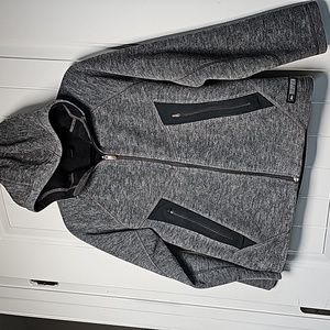 REI XS/S fleece zip up, charcoal grey/black